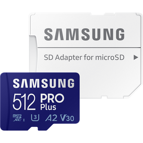 Карта памяти 512Gb MicroSD Samsung Pro Plus + SD адаптер (MB-MD512KA/APC)