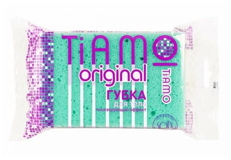 Губка для тела TIAMO ORIGINAL оригинал поролон акцент