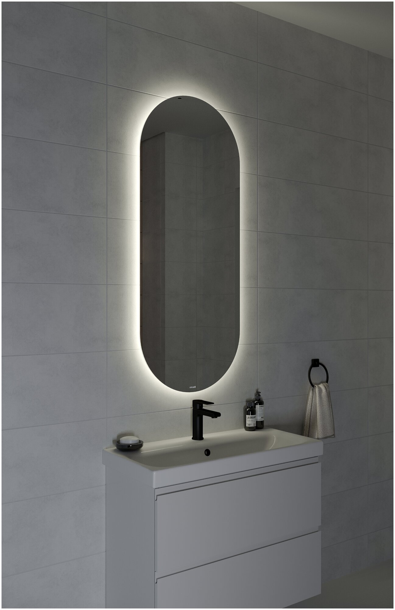 Зеркало Cersanit ECLIPSE smart 50*122 с подсветкой овальное (64150) - фотография № 8