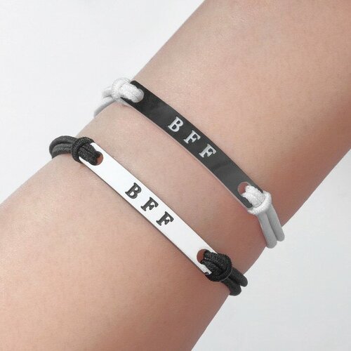 фото Браслет, размер 7 см, серебряный, черный нет бренда