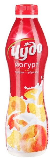 Питьевой йогурт Чудо персик-абрикос 2.4%, 690 г