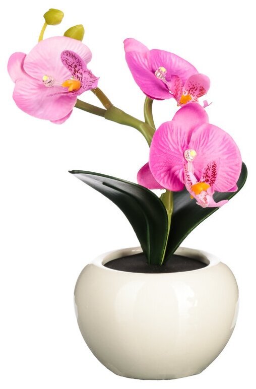 Светильник в виде орхидей в керамическом горшке, розовый, LADECOR - фотография № 4