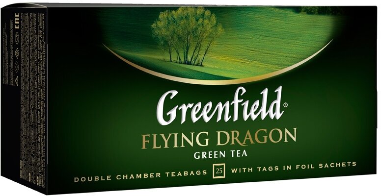 Чай Greenfield "Flying Dragon", зеленый, 25 фольг. пакетиков по 2г