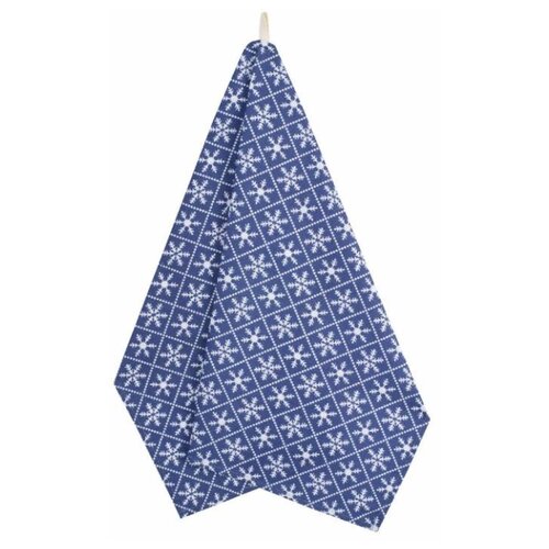 фото Guten morgen полотенце снежинки кухонное 45х60 см синий