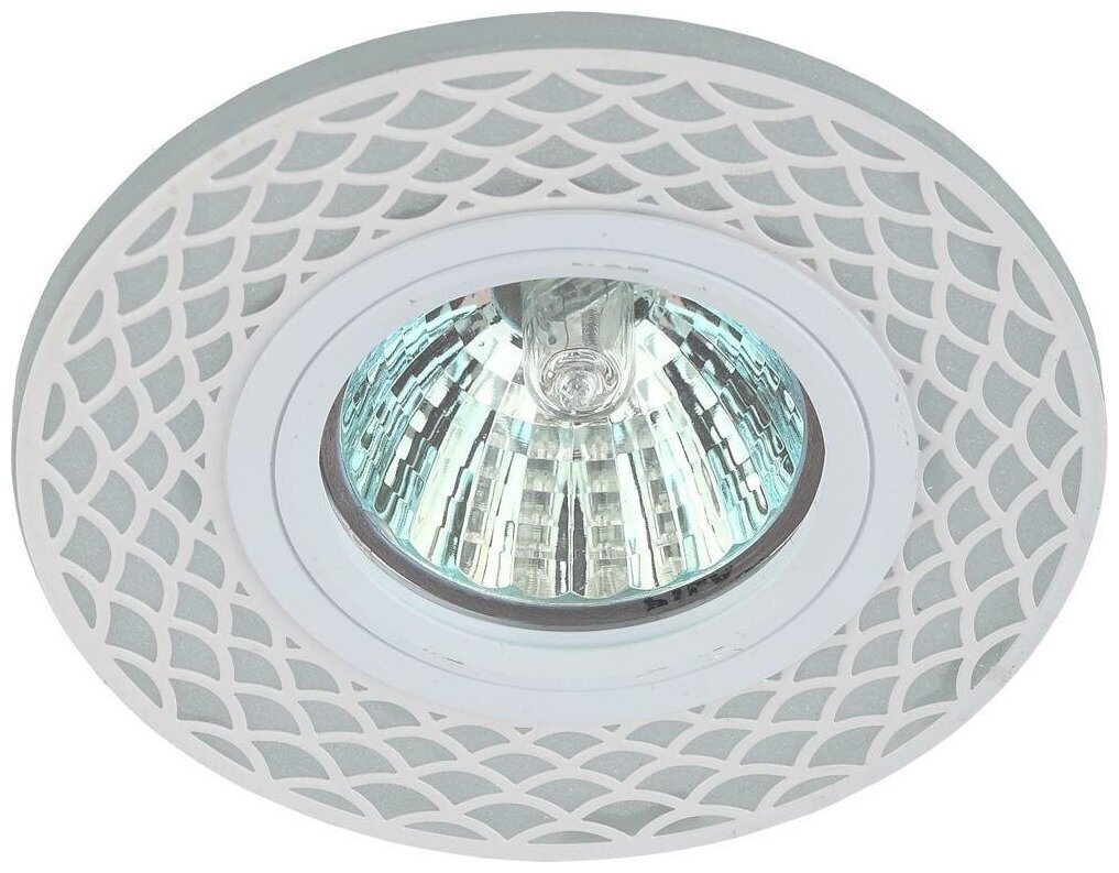 Точечный светильник Эра DK LD40 WH/WH 13W GU5.3 со светодиодной подсветкой по контуру 3W белый/белый круг - фотография № 1