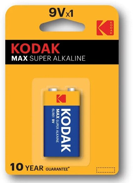 Батарейка Крона - Kodak 6LR61/1BL Max Super Alkaline (1 штука)