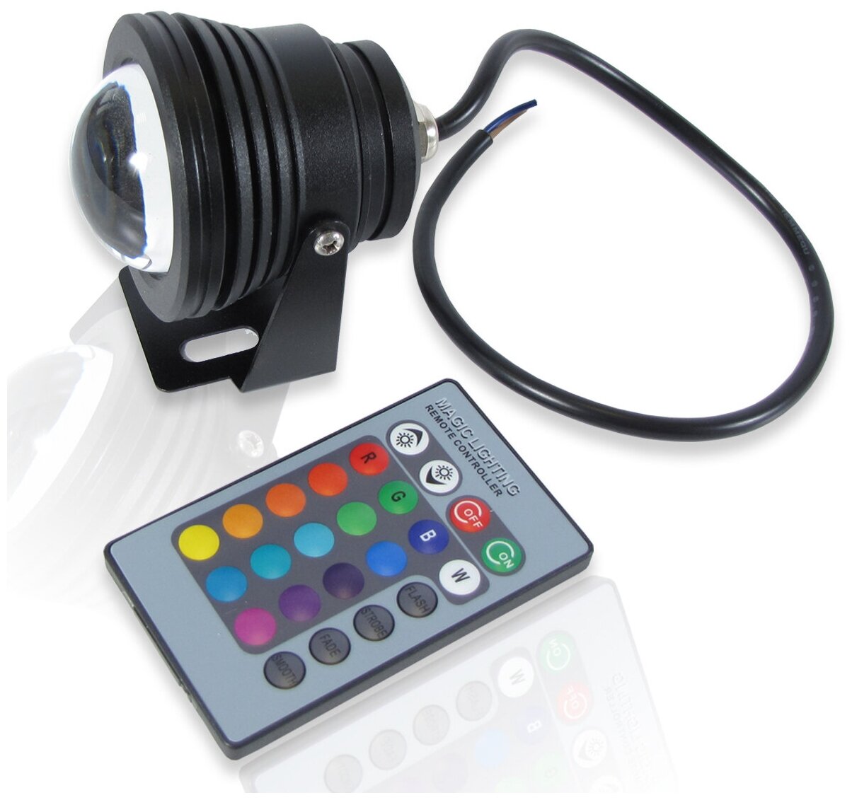 Светодиодный прожектор RB10RGB+IR REM CONTROL (10W, 12V, RGB)