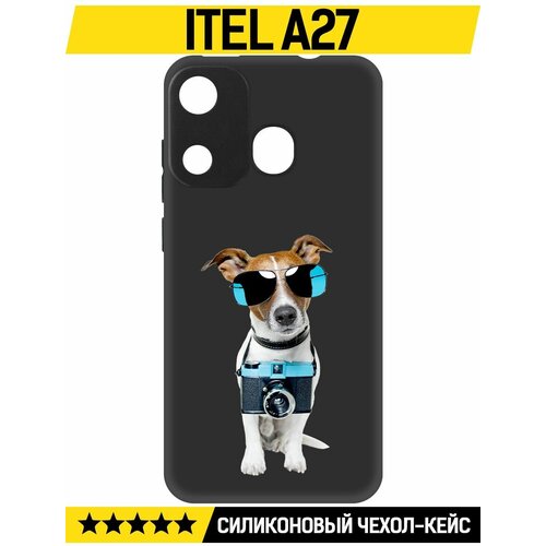 Чехол-накладка Krutoff Soft Case Пес-турист для ITEL A27 черный чехол накладка krutoff soft case пес турист для vivo y36 черный
