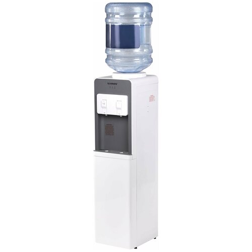 Кулер для воды напольный для дома / офиса, нагрев / охлаждение компрессорное Sonnen Fsc-02ba, шкаф, 2 крана, серый, 455416