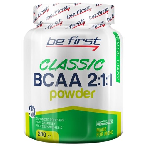 BCAA Be First 2:1:1 Classic Powder, без вкуса, 200 гр. be first classic bcaa 2 1 1 200г вишня