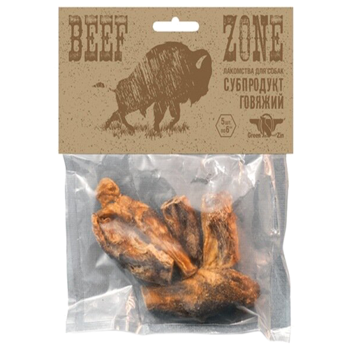 фото Лакомство для собак green qzin beef zone, бычий пенис (малый), 100 г