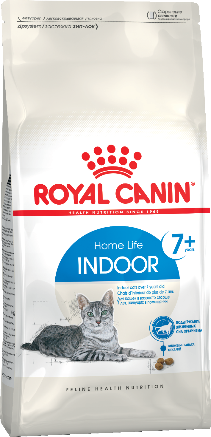 Сухой корм для пожилых кошек, живущих в помещении Royal Canin "Indoor +7", 0,4 кг