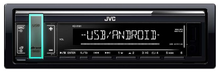 Автомагнитола JVC KD-X161, черная