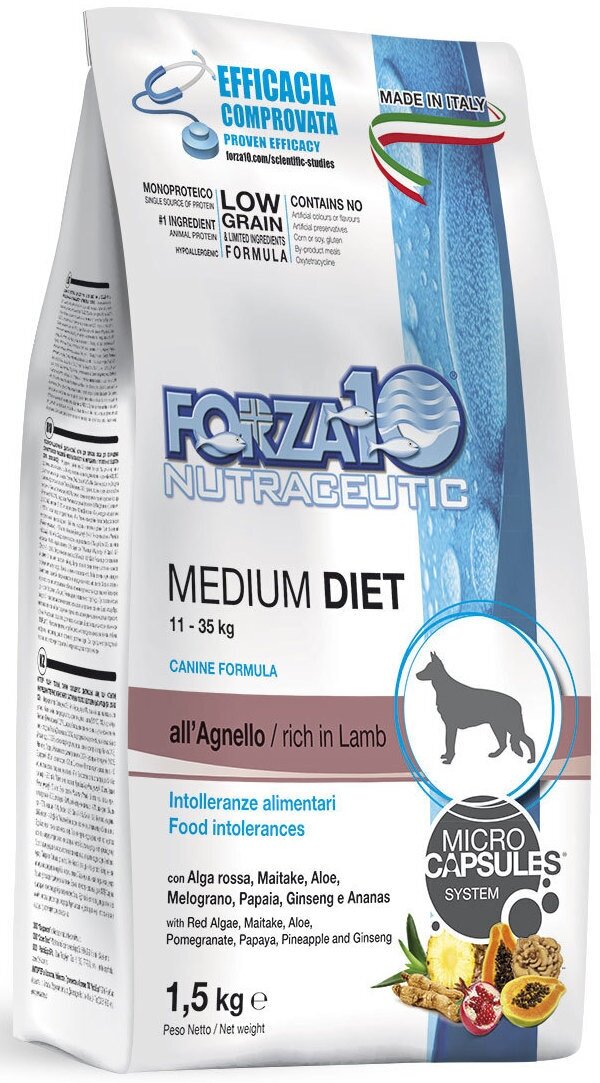 Сухой корм для собак Forza10 Diet Diet, гипоаллергенный, ягненок 1.5 кг (для средних пород)