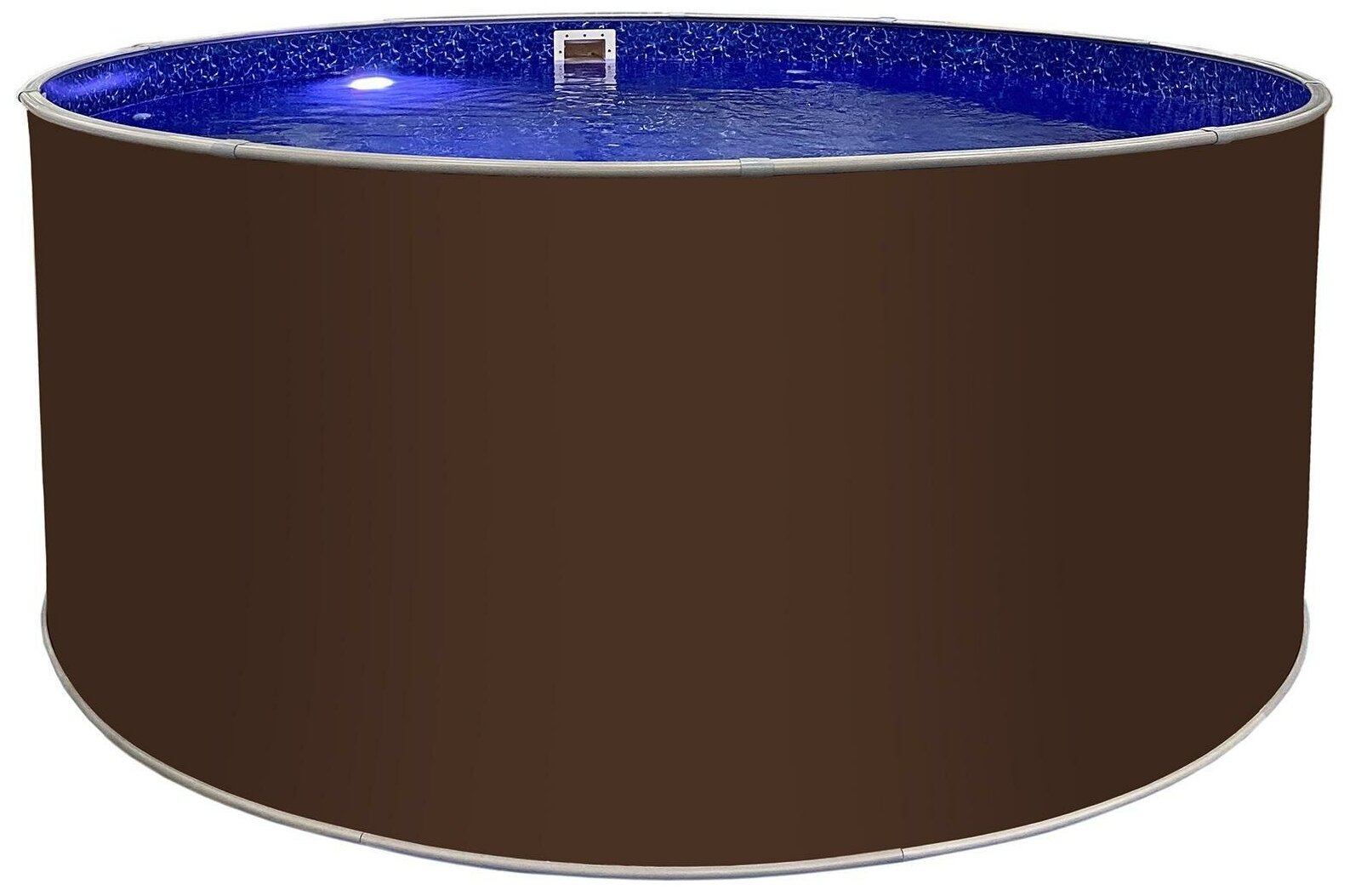 Каркасный морозоустойчивый бассейн 2,44 х 1,25 м (круглый), цвет тёмный шоколад - фотография № 3