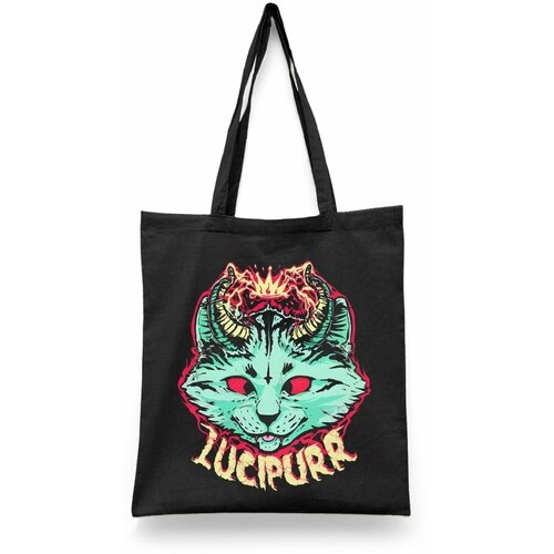 фото Сумка-шоппер унисекс каждому своё "хеллоуин/halloween/тыква" черная