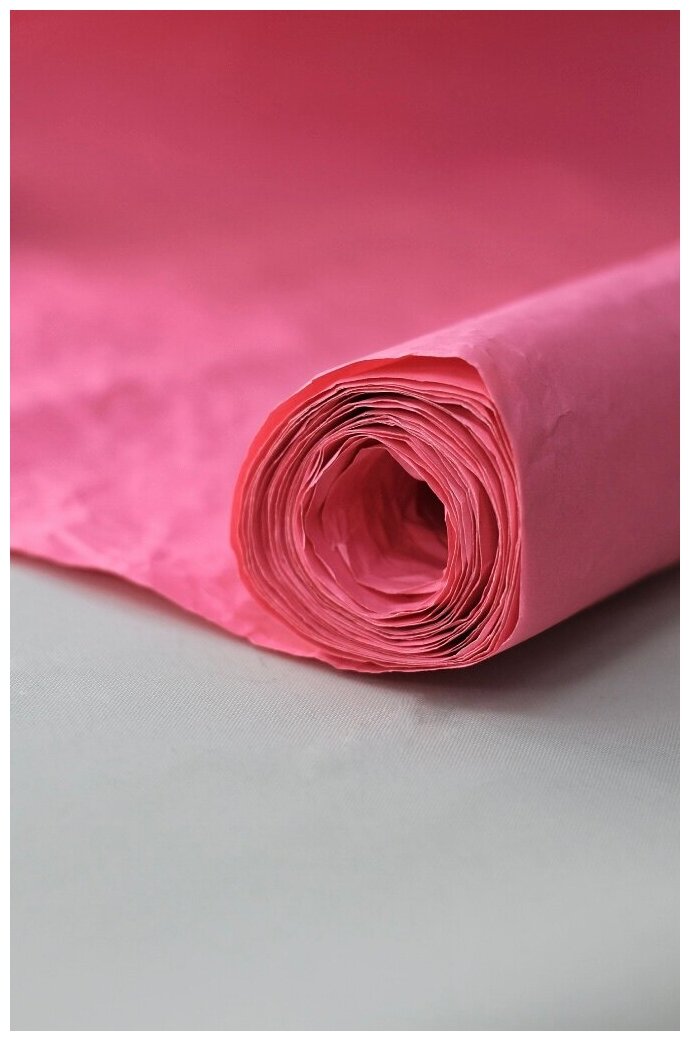 Бумага жатая эколюкс 0,7м*5м ярко-розовый