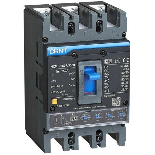 Выключатель автоматический 3п 250А 36кА NXMS-250F с электрон. расцеп. (R) CHINT 264755
