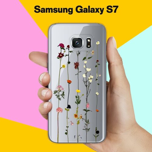 Силиконовый чехол на Samsung Galaxy S7 Цветы 50 / для Самсунг Галакси С7 жидкий чехол с блестками желтый предатель на samsung galaxy s7 самсунг галакси с 7