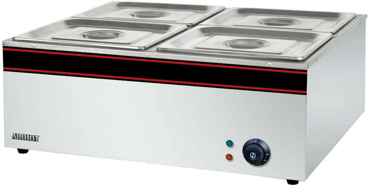 Мармит тепловой AIRHOT BM-4, 700x590x235 мм, 220 В, 1.5 кВт, нержавеющая сталь