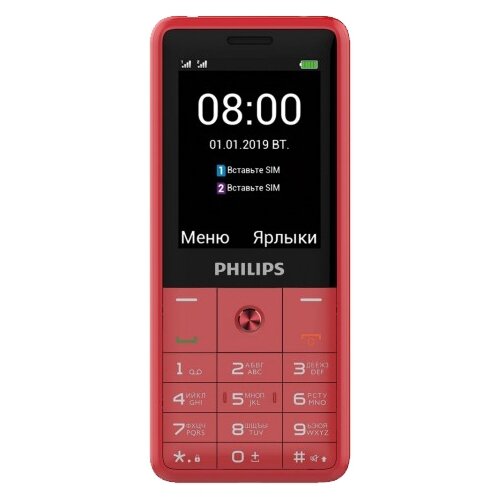 фото Телефон Philips Xenium E169 красный