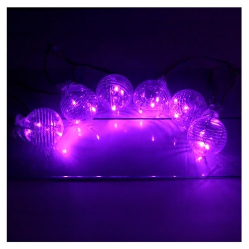 фото Гирлянда sh lights шарики, 200 см, bal18, 6 ламп, фиолетовый/прозрачный провод