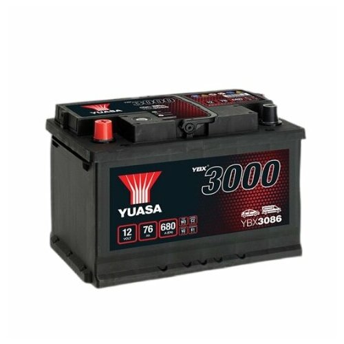 Аккумулятор автомобильный YUASA YBX3000 YBX3086 76L 278/175/190 прямая 76Ач 680А