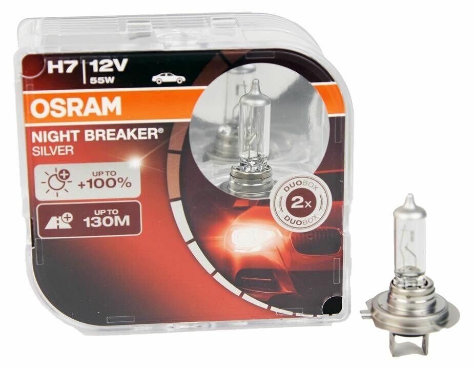 OSRAM H7 12V- 55W (PX26d) (+100% света+серебр.диз.) Night Breaker Silver 2шт - фото №3