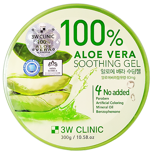 3W Clinic Гель универсальный c алоэ - Aloe vera soothing gel 98%, 300г гель универсальный c алоэ aloe vera soothing gel 98% 300г