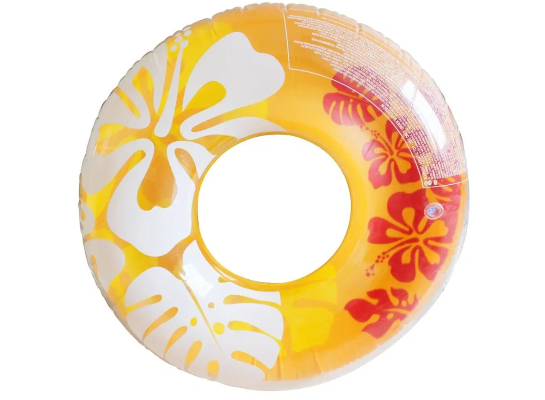 Надувной круг для плавания "Ясный цвет" 91см (оранжевый) до 60кг, от 9 лет, 59251NP Intex