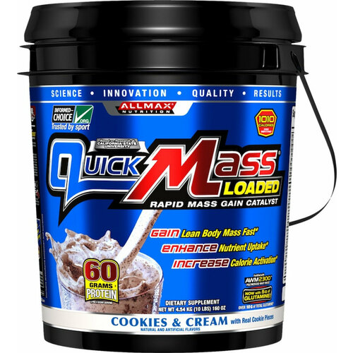 Гейнер Allmax Nutrition Quick Mass Loaded 10lbs (4540гр) ваниль