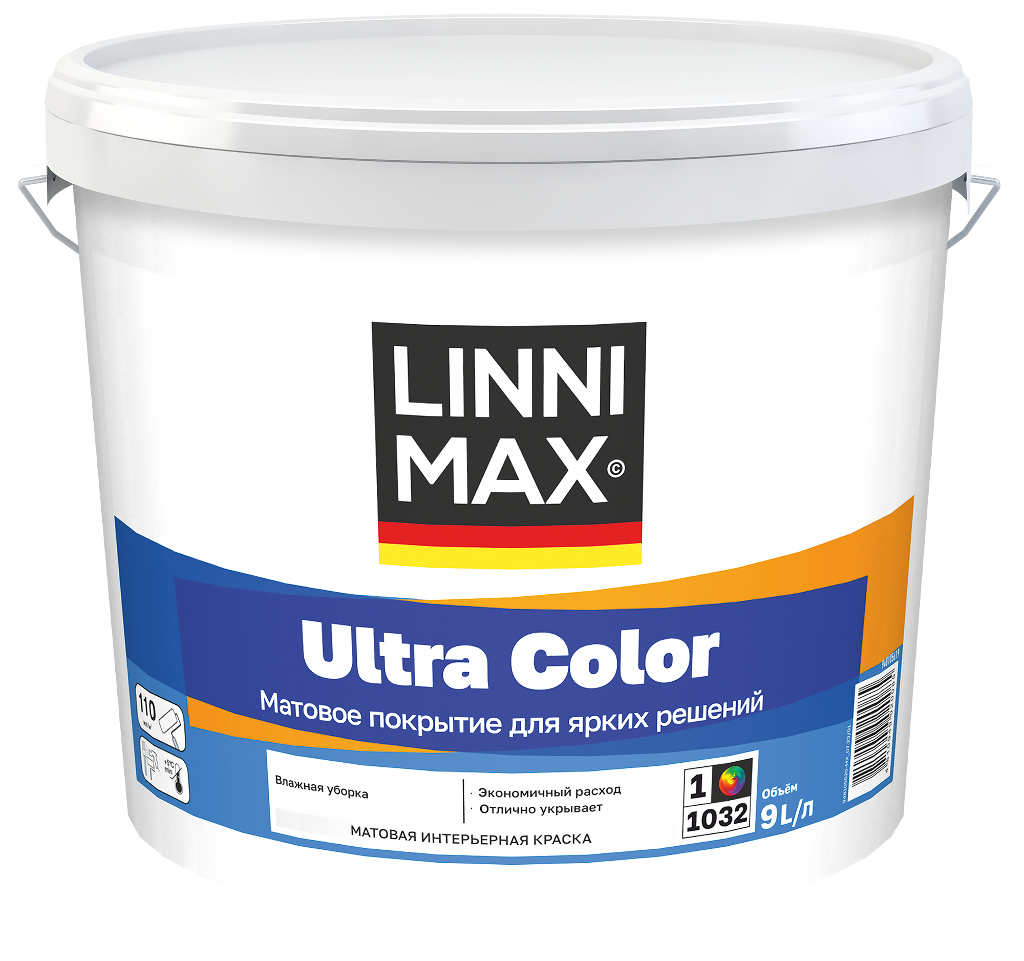 Краска водно-дисперсионная LINNIMAX Ultra Color / Ультра Колор База 1 9 л