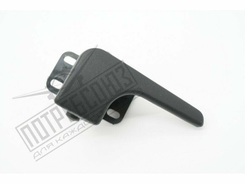 фото Ручка двери внутренняя УАЗ Патриот правая в сборе черная матовая с кронштейном, с шумоизоляцией (никма)