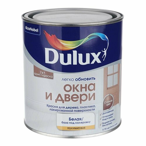 Эмаль для окон и дверей акриловая Dulux Легко Обновить белая 075 л 2360₽