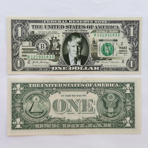 банкнота купюра 1 доллар 1995 года 843 Банкнота 1 доллар Дональд Трамп