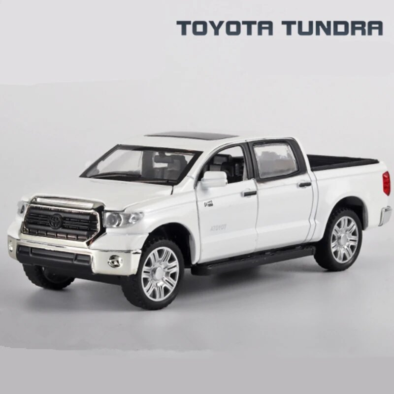 1:32 Пикап Toyota Tundra, модель автомобиля из сплава, литая металлическая игрушка, модель внедорожника, модель автомобиля, имитация звука и фото, игрушка в подарок