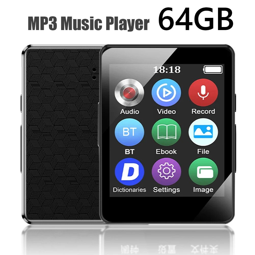 Портативный MP3-плеер 8/16/32/64 ГБ, 1,8 дюймовый экран, Bluetooth-совместимый MP3-плеер 5,0, воспроизведение мини-видео MP4, подарок для детей