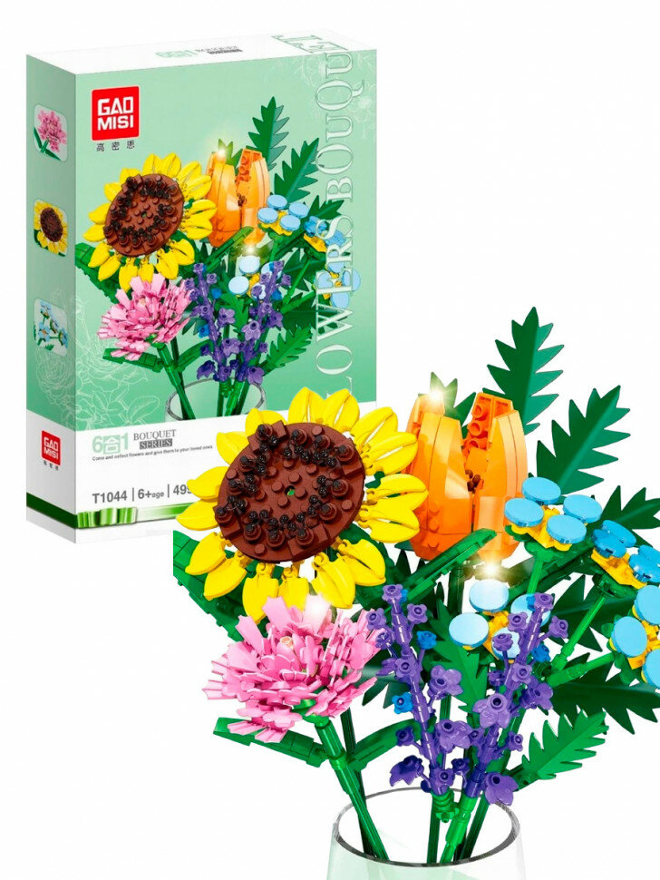 Конструктор Gao Misi Цветы: яркий букет T1044B