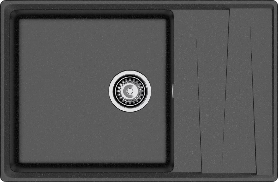 Кухонная мойка GranFest Level 760L 76x50 см черный