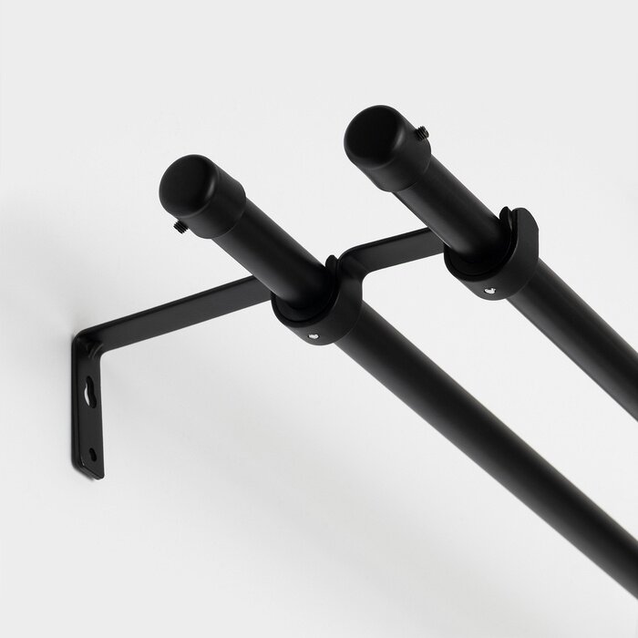 Карниз телескопический двухрядный кованый металл 160-300 см цвет черный 10838408