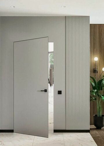 Изображение товара Скрытая межкомнатная дверь INVISIBLE Откр. на себя петли слева