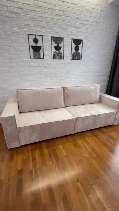 Диван MF-SOFA "Лофт", антивандальный велюр, раскладной, еврокнижка, ящик для белья — фото 1