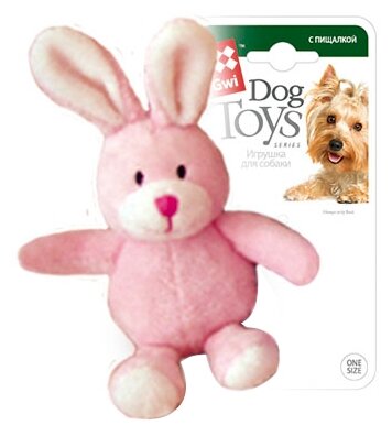 Игрушка для собак Dog Toys зайчик С пищалкой 11 СМ (розовый)