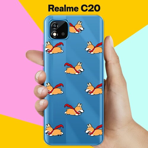 Силиконовый чехол на realme C20 Корги с шарфом / для Реалми Ц20 силиконовый чехол на realme 5 корги с шарфом для реалми 5