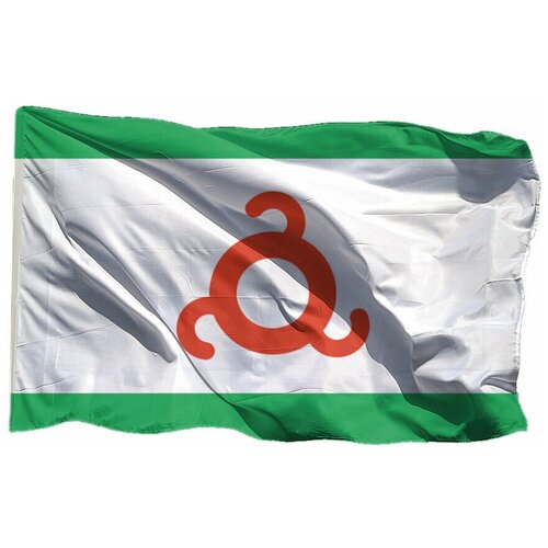 Флаг Республики Ингушетия на шёлке, 90х135 см - для ручного древка флаг республики ингушетия 90х135 см
