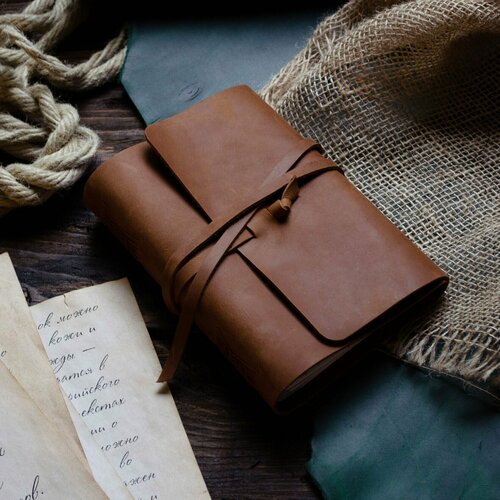 Кожаный блокнот с прошитыми листами А6 3390₽