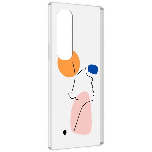 Чехол MyPads абстракция девушки женский для Samsung Galaxy Z Fold 4 (SM-F936) задняя-панель-накладка-бампер чехол mypads девушка с длинными волосами абстракция для samsung galaxy z fold 4 sm f936 задняя панель накладка бампер