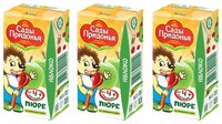 Пюре Сады Придонья яблоко (с 4 месяцев) Tetra Pak 125 г, 3 шт.