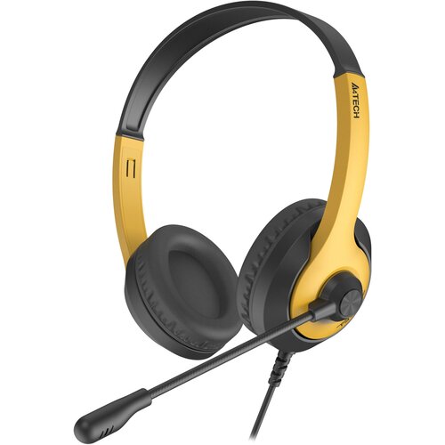 Наушники с микрофоном A4Tech Fstyler FH100U желтый/черный 2м накладные USB (FH100U)