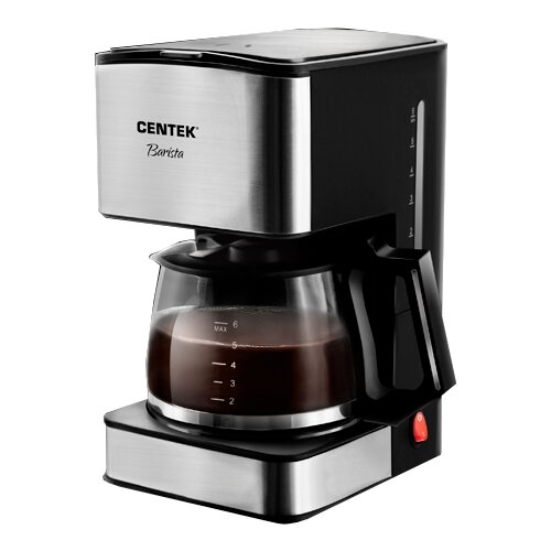 Кофеварка капельная CENTEK CT-1144, черный/серебристый кофеварка капельная centek ct 1149 steel black 980вт на 1 2л